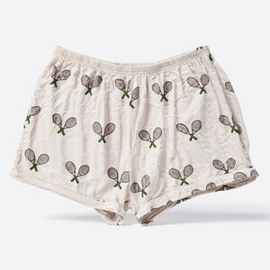 Toss Designs Tennis Racket Print Lounge Shorts Medium